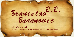 Branislav Budanović vizit kartica
